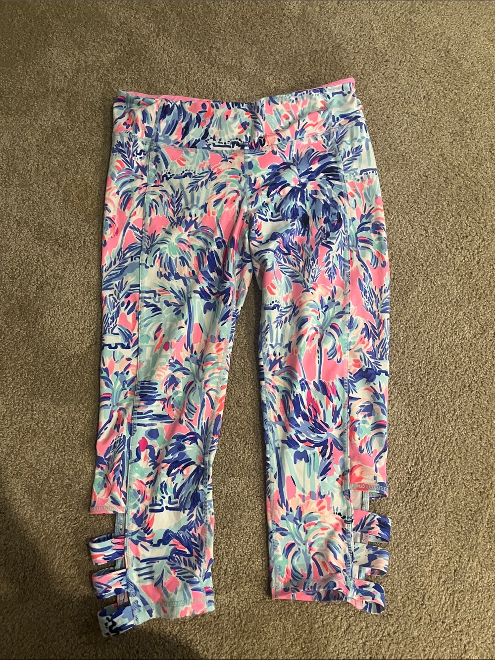 Lilly Pulitzer Pink, Blue & Mint Floral Capri Leggings